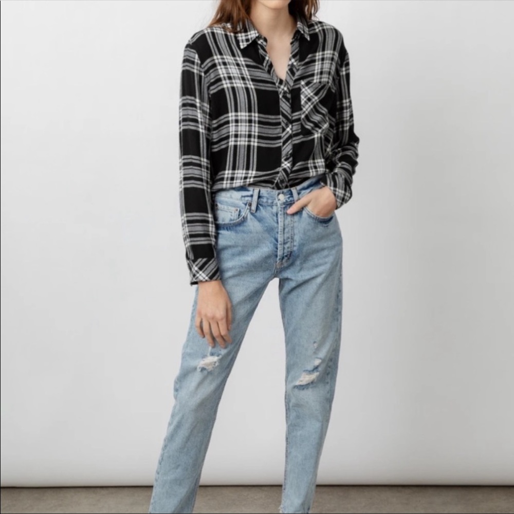 Rails Dylan Black/White Button Down Flannel - image 1